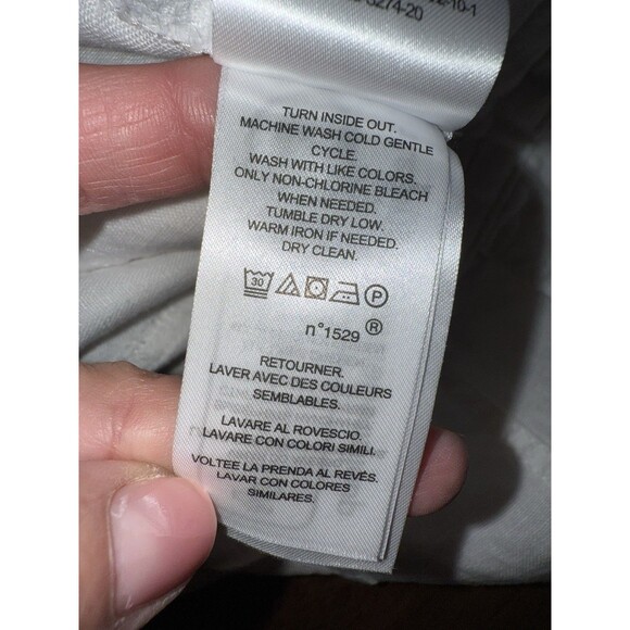 Lauren Ralph Lauren White 100% Linen Wide Leg Drawstring Pants Women’s 12 Resort - Picture 8 of 10